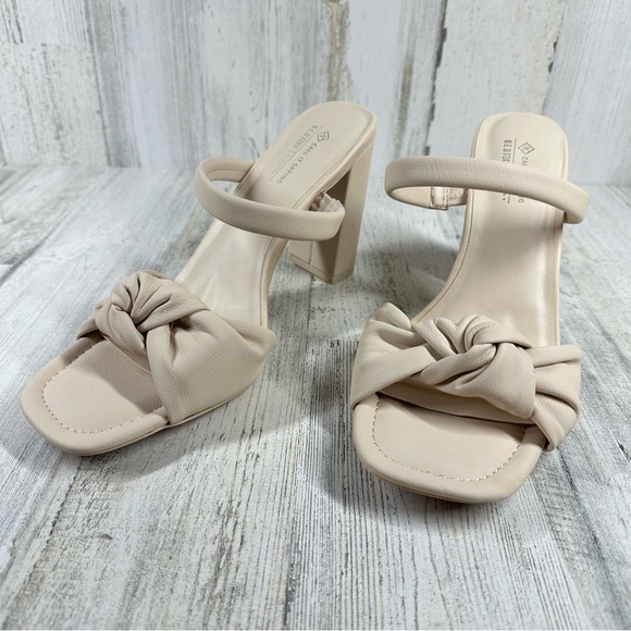 New CALL IT SPRING RHIA Twisted Flat Toe High Block Heel Sandals #786 - Picture 4 of 11